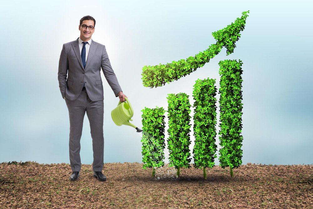  Businessman in recycling sustainable business concept